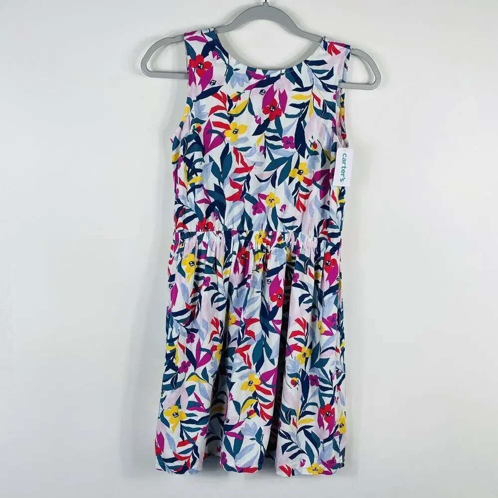 Carter's Size 14 Floral Sleeveless Linen Dress